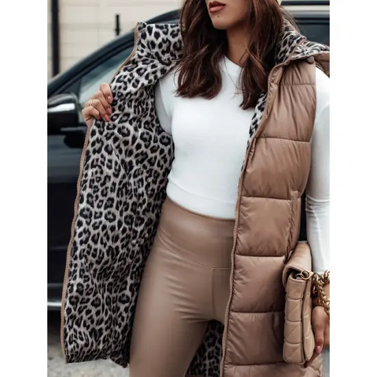 Sieviešu brūna divpusējā veste Elegancio Sieviešu vestes