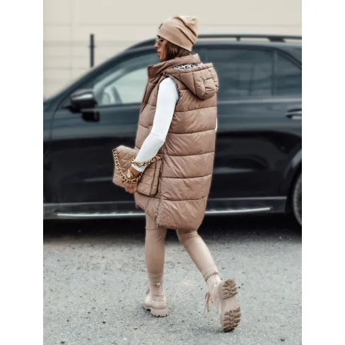 Sieviešu brūna divpusējā veste Elegancio Sieviešu vestes
