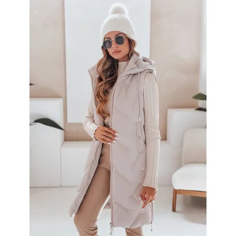 Sieviešu brūna gara veste Lino Sieviešu vestes