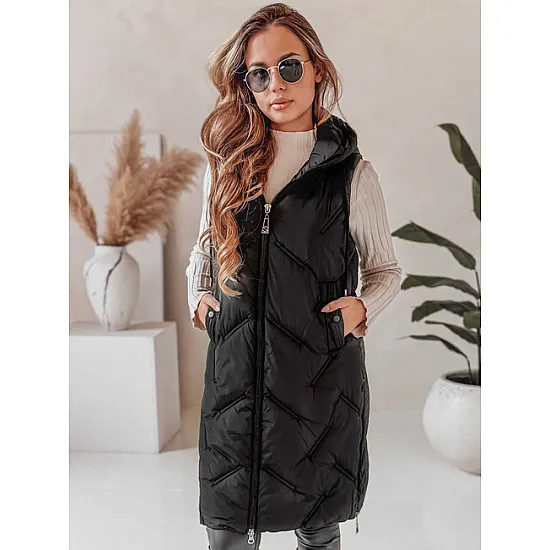 Sieviešu melna garā veste Lino Sieviešu vestes