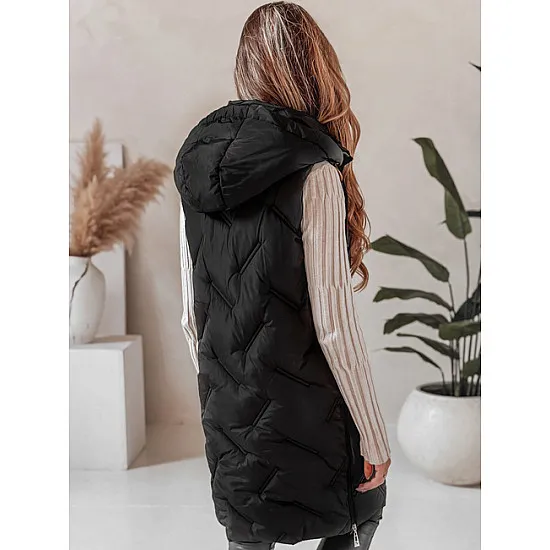 Sieviešu melna garā veste Lino Sieviešu vestes