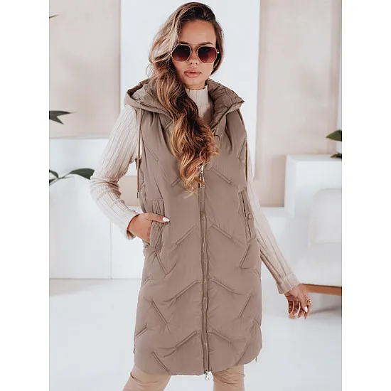 Sieviešu tumši brūna gara veste Lino Sieviešu vestes