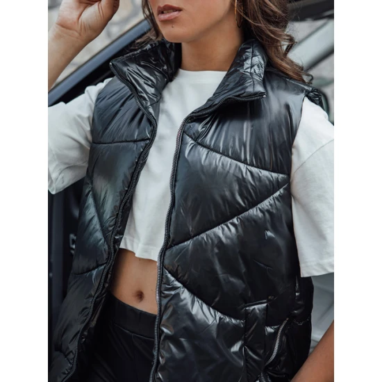 Sieviešu melna spīdīga veste Bogo Vestes