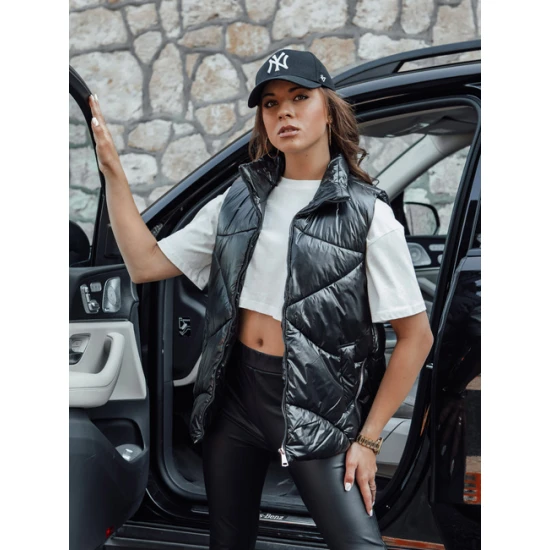 Sieviešu melna spīdīga veste Bogo Vestes