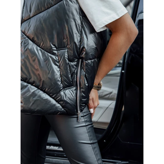 Sieviešu melna spīdīga veste Bogo Vestes