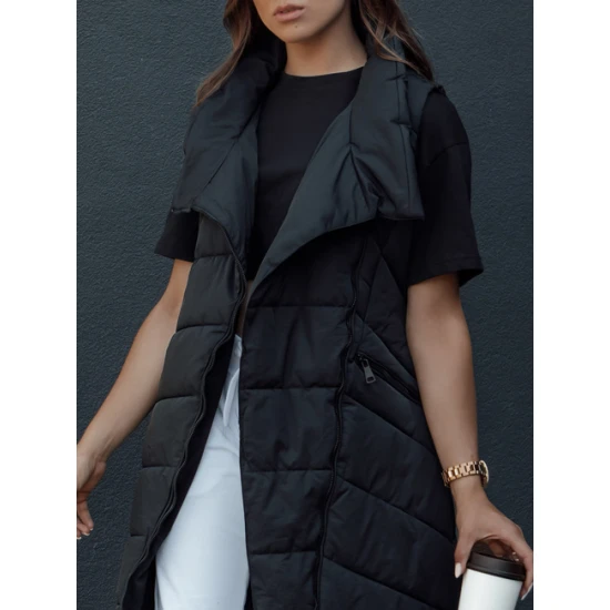 Sieviešu melna jaka ar kapuci Serkis Sieviešu vestes