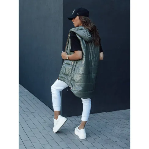 Sieviešu tumši zaļa spīdīga veste Jess Sieviešu vestes