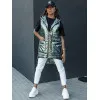 Sieviešu zaļa spīdīga veste Jess Sieviešu vestes