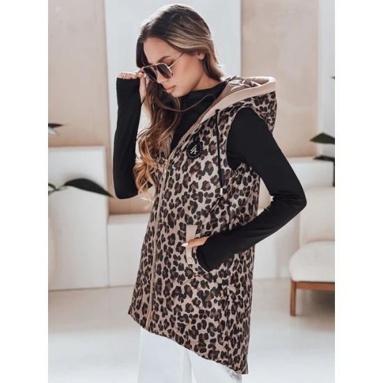 Sieviešu brūna veste ar leoparda rakstu Elmera Sieviešu vestes