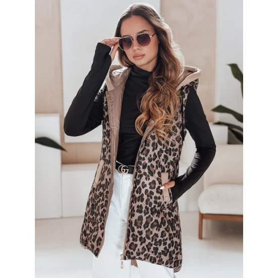 Sieviešu brūna veste ar leoparda rakstu Elmera Sieviešu vestes