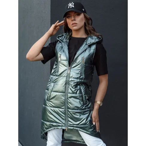 Sieviešu zaļā garā veste Meris Sieviešu vestes