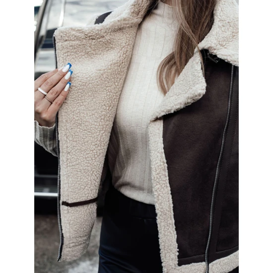 Sieviešu tumši brūna veste ar kažokādu Vilna Sieviešu vestes