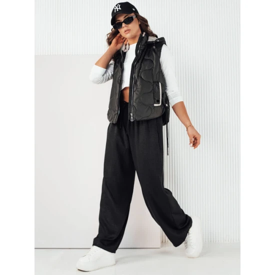 Sieviešu melna veste ar kapuci Teros Sieviešu vestes