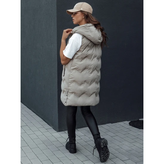 Sieviešu stepēta brūna jaka ar kapuci Lily TY4528