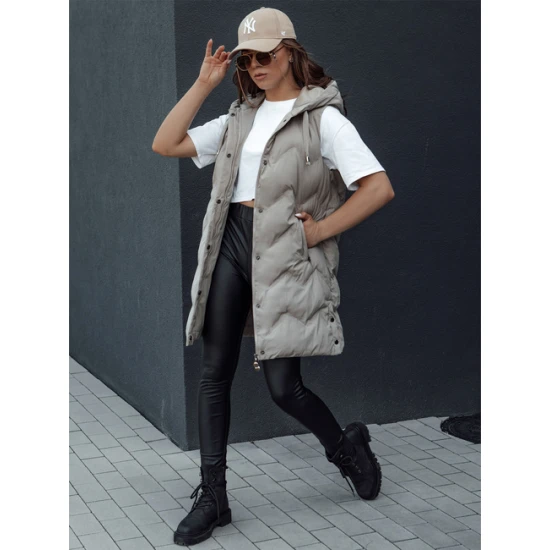 Sieviešu stepēta brūna jaka ar kapuci Lily TY4528