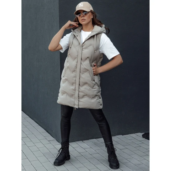 Sieviešu stepēta brūna jaka ar kapuci Lily TY4528