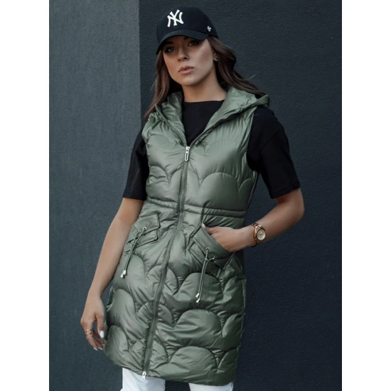 Sieviešu zaļa jaka ar kapuci Dona Sieviešu vestes