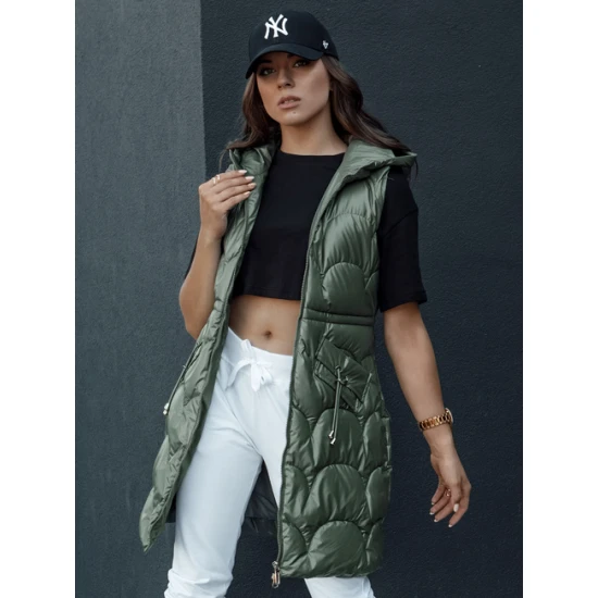 Sieviešu zaļa jaka ar kapuci Dona Sieviešu vestes