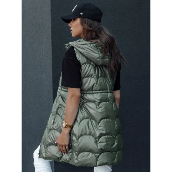 Sieviešu zaļa jaka ar kapuci Dona Sieviešu vestes