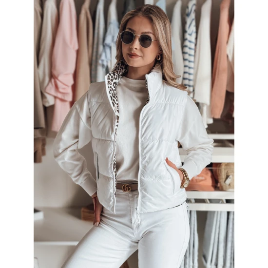 Sieviešu balta divpusējā veste Puff Sieviešu vestes