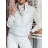 Sieviešu balta divpusējā veste Puff Sieviešu vestes