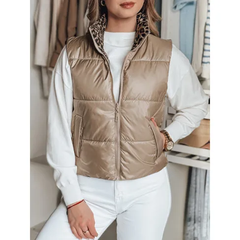 Sieviešu brūna divpusējā veste Puff Sieviešu vestes