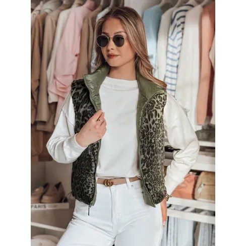 Sieviešu zaļā divpusējā veste Puff Sieviešu vestes