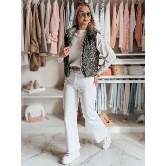 Sieviešu zaļā divpusējā veste Puff Sieviešu vestes