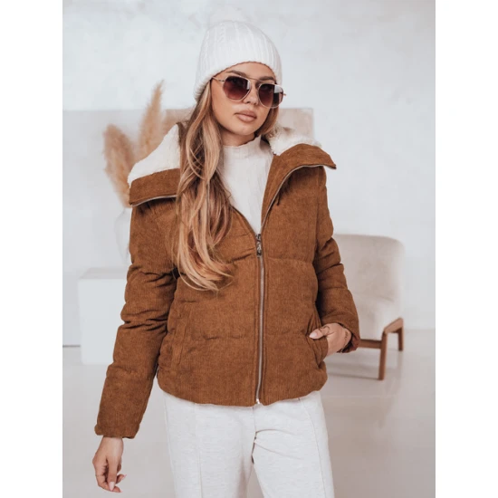 Sieviešu brūna ziemas jaka Trendy Sieviešu jakas