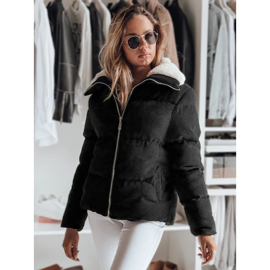 Sieviešu melna ziemas jaka Trendy Sieviešu jakas