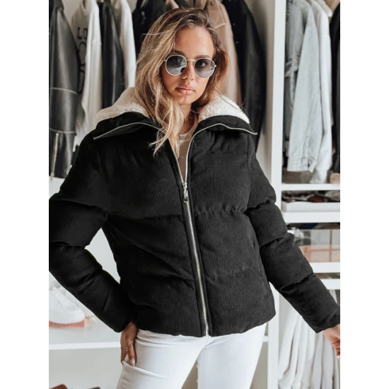 Sieviešu melna ziemas jaka Trendy Sieviešu jakas
