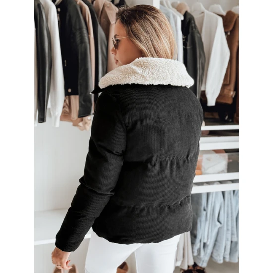 Sieviešu melna ziemas jaka Trendy Sieviešu jakas