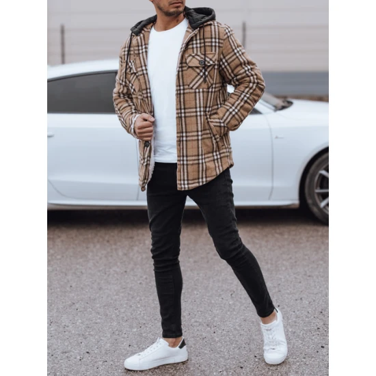 Vīriešu brūna jaka ar kapuci Jack Vīriešu jakas un mēteļi