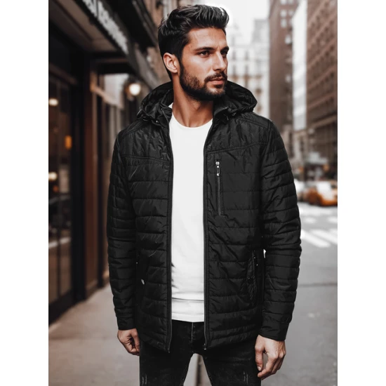 Vīriešu melna jaka Kent Rudens/Pavasaris