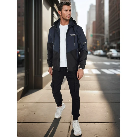 Vīriešu tumši zila jaka Mask Rudens/Pavasaris