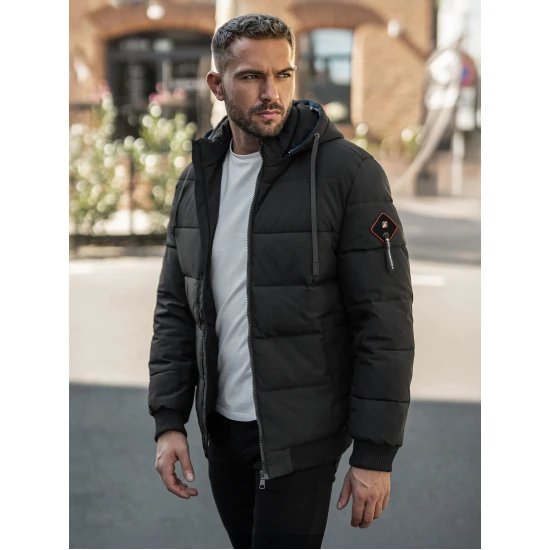 Vīriešu melna ziemas jaka Martim Ziemas jakas