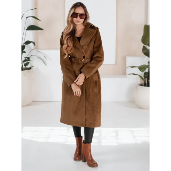 Sieviešu brūns ziemas mētelis Gino Sieviešu jakas