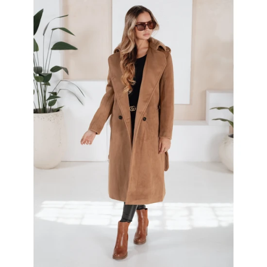 Sieviešu gaiši brūns ziemas mētelis Gino Sieviešu jakas