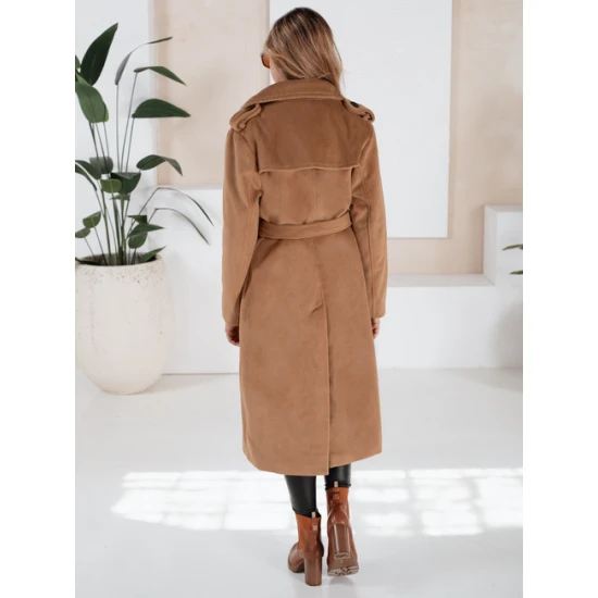 Sieviešu gaiši brūns ziemas mētelis Gino Sieviešu jakas