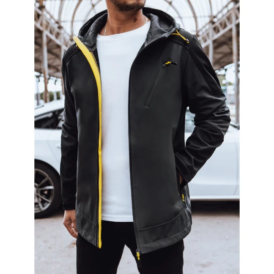 Vīriešu tumši pelēka jaka ar kapuci Port Rudens/Pavasaris