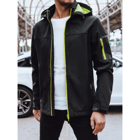 Vīriešu melna jaka ar kapuci Retro Vīriešu jakas un mēteļi