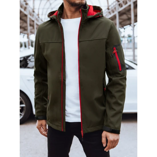 Vīriešu tumši zaļa jaka ar kapuci Retro Vīriešu jakas un mēteļi