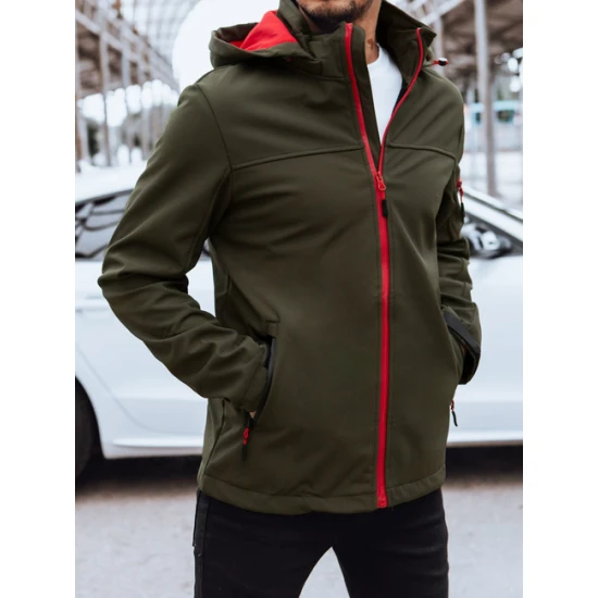 Vīriešu tumši zaļa jaka ar kapuci Retro Vīriešu jakas un mēteļi