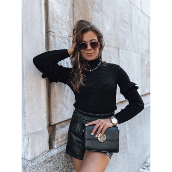 Sieviešu melns džemperis Bufal Sieviešu džemperi