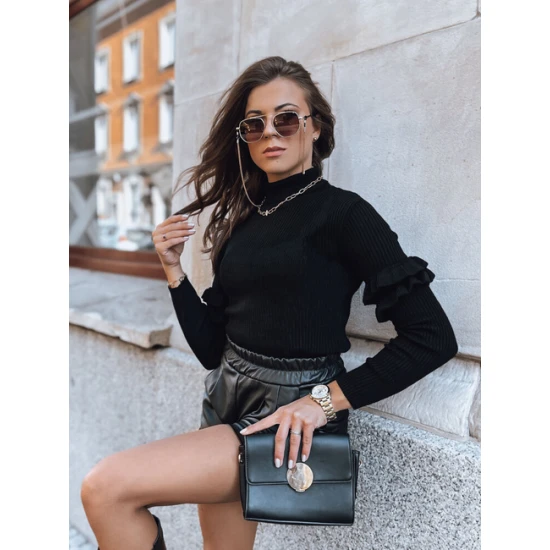 Sieviešu melns džemperis Bufal Sieviešu džemperi