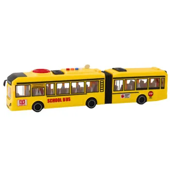 Dzeltens skolas autobuss ar gaismas un skaņas efektiem