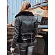 Women's black leather biker jacket with fur Lora Women's jackets
