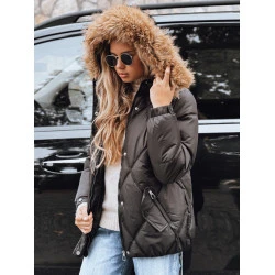 Sieviešu melna ziemas jaka ar kapuci Mari