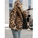 Sieviešu brūna kažokādas jaka ar dzīvnieku rakstu Leopard Sieviešu jakas