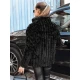 Sieviešu melna kažokādas jaka ar kapuci Marly Sieviešu jakas